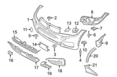 Front Middle Bumper Upper Center Mesh Bezel Grille 51118056520 Compatible With BMW X6 F16 2015-2019 Tag-BG-62