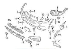 Front Middle Bumper Lower Center Mesh Bezel Grille 51118056522 Compatible With BMW X6 F16 2015-2019 Tag-BG-64