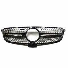 Front Bumper Grill Compatible With Mercedes Gle W166 X166 2016-2020 Gle 63 Gle 55 Gle 65 Front Bumper Panamericana Grill W166 Grill Diamond Black Gle