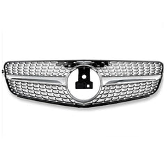Front Bumper Grill Compatible With Mercedes Benz C Class W204 2007-2014 Front Bumper Grill W204 Grill Diamond Silver
