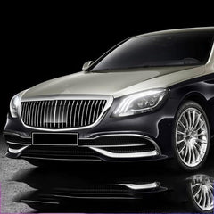 Front Bumper Grill Compatible With Mercedes S Class W222 2014-2020 Maybach Brabus Sports Gt Amg Front Bumper Panamericana Grill W222 Grill Maybach Silver