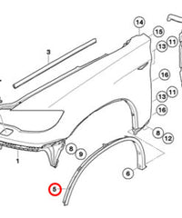 Front Left Wheel Arch (EYEBROW) 51777176235 Compatible With BMW X6 E71 & E72 (2008-2014) Tag No.99