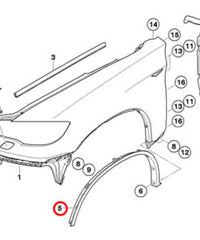 Front Left Wheel Arch (EYEBROW) 51777176235 Compatible With BMW X6 E71 & E72 (2008-2014) Tag No.99