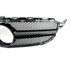 Front Bumper Grill Compatible With Mercedes Benz C Class W205 2014-2019 Front Bumper Grill W205 Grill Amg Black