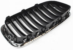 Front Chrome Kidney Grill Set (10 Lines) Right 51137336478 & Left 51137336477 Compatible With BMW 5 Series F10 2010-2016 Tag 14