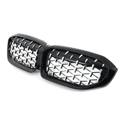 Front Bumper Grill Compatible With Bmw 3 Series G20 2018-2021 Front Bumper Grill Diamond Black And Chrome