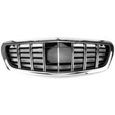 Front Bumper Grill Compatible With Mercedes S Class W222 2014-2020 Maybach Brabus Sports Gt Amg Front Bumper Panamericana Grill W222 Grill Maybach Silver