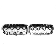 Front Bumper Grill Compatible With Bmw 3 Series F30 2012-2018 Front Bumper Grill Diamond Chrome