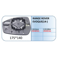 Evoque Mirror Glass Compatible With Land Rover Evoque Mirror Glass Evoque 2014 Bs Right 1353 RIGHT