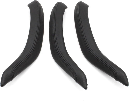 Inner Door Pull Handle Leather Cover Black Left 51417292273 Right 51417292274 Compatible With BMW X5 X6 F15 F16