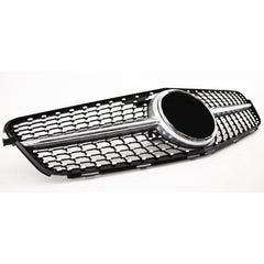 Front Bumper Grill Compatible With Mercedes Benz C Class W204 2007-2014 Front Bumper Grill W204 Grill Diamond Silver