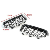 Front Bumper Grill Compatible With Bmw 3 Series F30 2012-2018 Front Bumper Grill Diamond Chrome