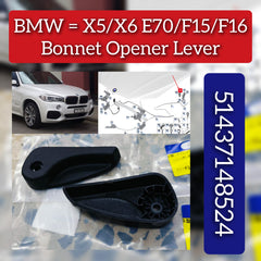 Bonnet Engine Hood Lock Release Handle Lever 51437148524 Compatible With BMW X5 E70 F15 & X6 F16