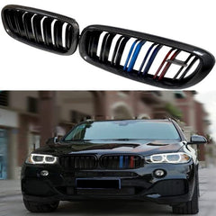 Front Bumper Grill Compatible With Bmw X5 F15 2014-2018 X6 F16 2015-2019 Front Bumper Grill Carbon Fiber Look M Colour