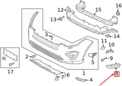 Black Fog Lamp Chrome Right LR061229 & Left LR061234 Compatible With Land Rover Discovery Sport - L550 (2015-2019) Tag No.617