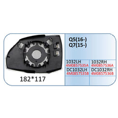 Q5 Mirror Glass Compatible With Audi Q5 Mirror Glass Q5 2016 Q7 2016 Left 1032 LEFT