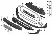 Front Bumper Grille Stripe Frame 51137300589 Compatible With MINI (F55) | MINI / COOPER (2014-2018) Tag No.86