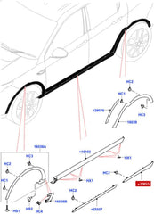 Rear Door Side Skirts Right LR127208 & Left LR127209 Compatible With Land Rover Discovery Sport - L550 (2020-2024)