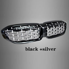 Front Bumper Grill Compatible With Bmw 3 Series G20 2018-2021 Front Bumper Grill Diamond Black And Chrome