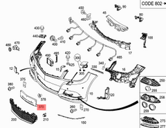 Front Licence Plate Grill A2048172778 2048172778 Compatible With Mercedes Benz C CLASS W204 Tag No.307