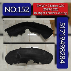 Rear Right Fender Linning 51719498284 Compatible With BMW 7 SERIES G70 (2023-2025) Tag No.152