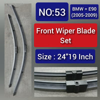 Front Wiper Blade Set (24'19 Inch) Compatible with BMW 3 Series E90 (2005-2009) Tag-WBF-53