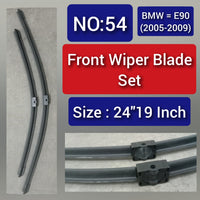 Front Wiper Blade Set (24'19 Inch) Compatible with BMW 3 Series E90 (2005-2009) Tag-WBF-54