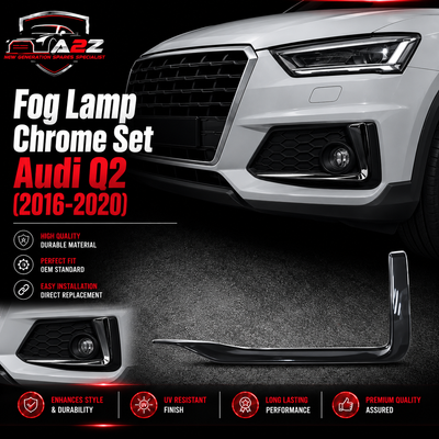 Fog Lamp Chrome Set Left 81A853053RN4 & Right 81A853054RN4 Compatible With Audi Q2 (2016-20) Tag No.181