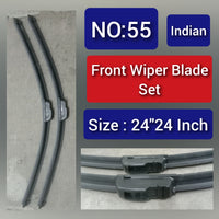 Front Wiper Blade Set (24'24 Inch) Compatible with INDIAN Tag-WBF-55