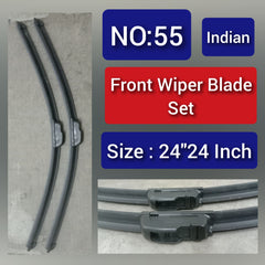 Front Wiper Blade Set (24'24 Inch) Compatible with INDIAN Tag-WBF-55
