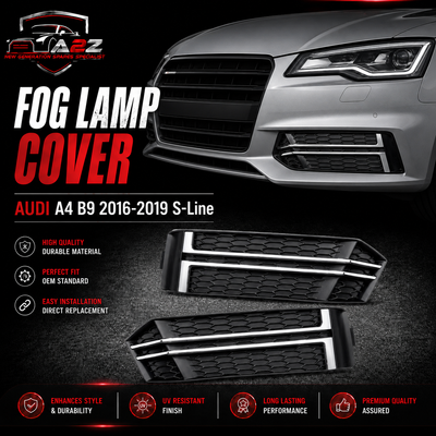 Fog Lamp Cover Compatible With AUDI A4 B9 2016-2019 Fog Lamp Cover Left 8W0807681F & Right 8W0807681F Tag-FC-14
