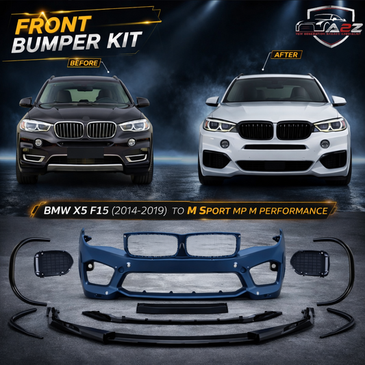 A To Z Compatible With BMW X5 F15 (2014-2019) Front Bumper Upgrade Convert To M Sport Mp M Performance M Sport Mt Body Kit Wheel Arch F15-002 Gc CC-9335 (Shipping Cost Not Included In Price)