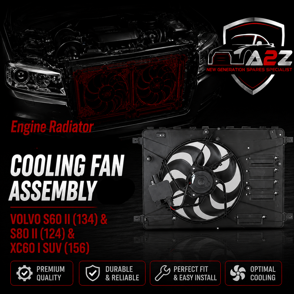 Engine Radiator Cooling Fan Assembly 31686806 & LR045248 30723010 30792794 & 31200265 31293778 31305136 31368427 Compatible With VOLVO S60 II (134) & S80 II (124) & XC60 I SUV (156)
