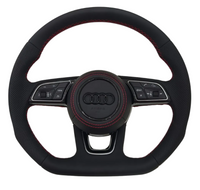 Black Red Stitches Black Steering Wheel Compatible With Audi A4 B9