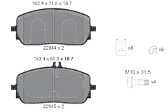 Front Brake Pad A0004202205 2296201 2294401 P050152 Compatible With MERCEDES-BENZ A-CLASS W177 & GLE V167