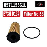 Oil Filter E73HD134 & 057115561L & OX196/1D 057115561K Compatible With AUDI A4 B8 (8K2) | A4 / S4 A8 & D3 (4E2, 4E8) | A8 / S8 | A8L & Q7 (4LB)Tag : 58