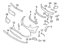 Front Bumper Bracket 2538851500 Compatible With Mercedes-Benz GLC-CLASS W253 (2016-2019) Tag No.988