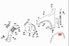 Front Right Wheel Arch (EYEBROW) 2538850622 Compatible With MERCEDES BENZ GLC X253 2016-2018 Tag-EY-10