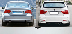 A TO Z Compatible With Bmw 3 Series E90 (2005-2012) Rear Bumper Upgrade Convert To M Sport M4 Bodykit Bumper E90-038 Gc CC-9168 (Shipping Cost Not Included In Price)