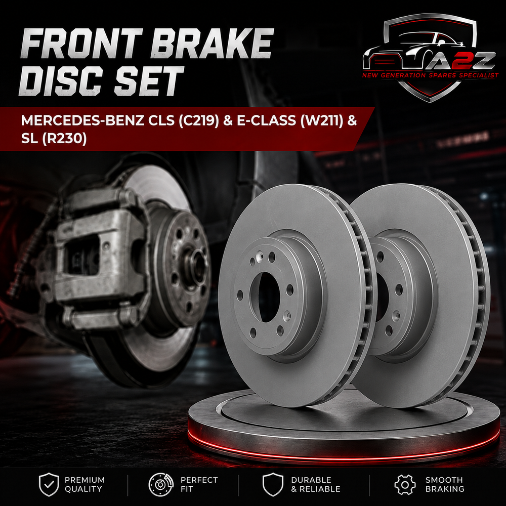 Front Brake Disc Set 2044210000 2044212912 2114211012 2114211312 2114211412 Compatible With MERCEDES-BENZ CLS (C219) & E-CLASS (W211) & SL (R230)