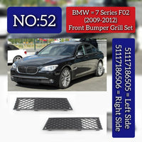 Front Bumper Grille Left 51117186505 & Right 51117186506 Compatible With BMW 7 Series (F01, F02, F03, F04) (2009-2012) Tag-BG-52