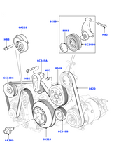 Fan Belt Tensioner APV2464 C2Z16647 LR003651 Compatible With JAGUAR XE (X760) XF I (X250) & LAND ROVER DISCOVERY SPORT (L550) FREELANDER 2 (L359) | LR2 Tag No.2