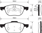 Front Brake Pad 2115201 0004208103 P50159N Compatible With MERCEDES-BENZ GLC (X253)