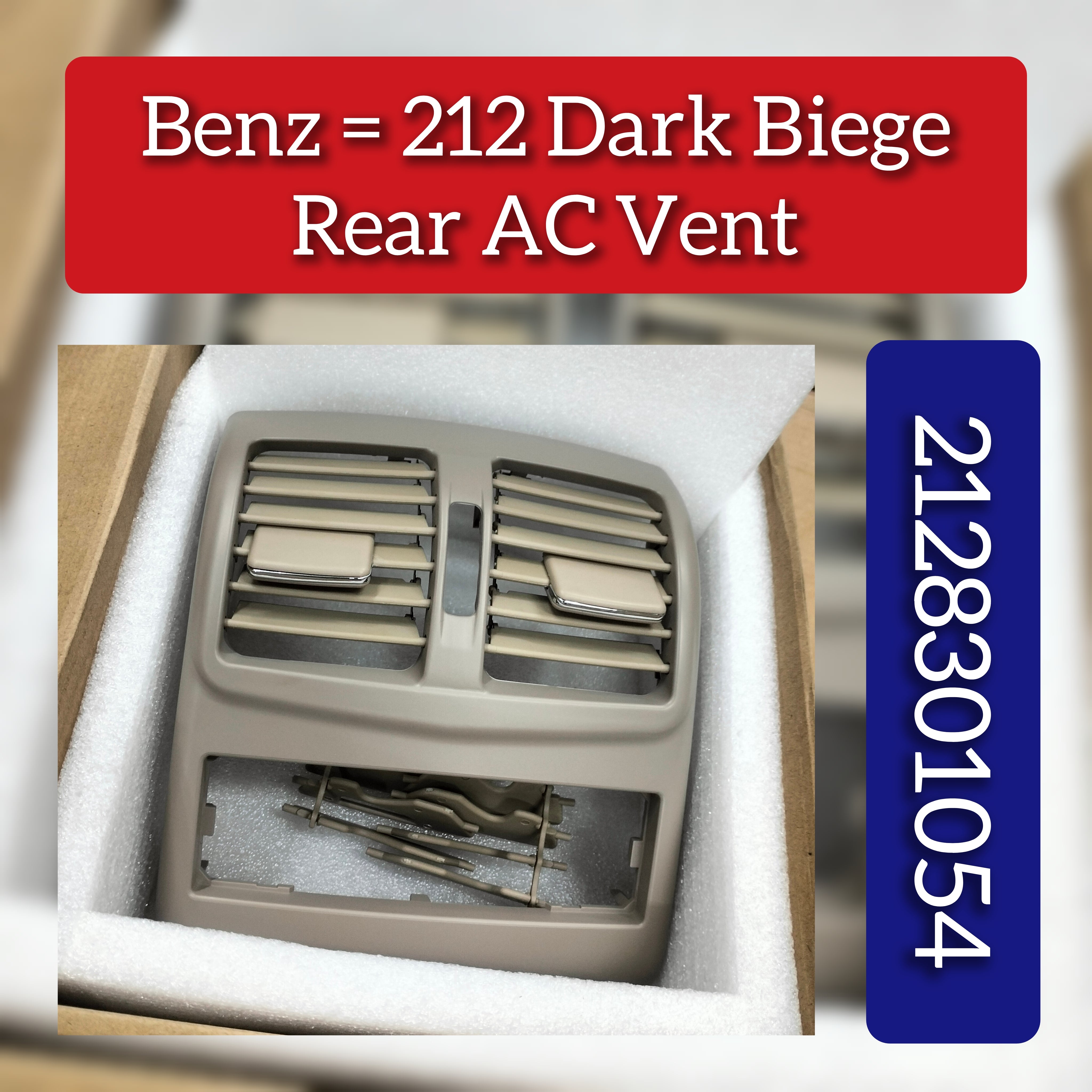 Mercedes Benz E-Class W212 Rear AC Vent Grille With Hole 2128301054