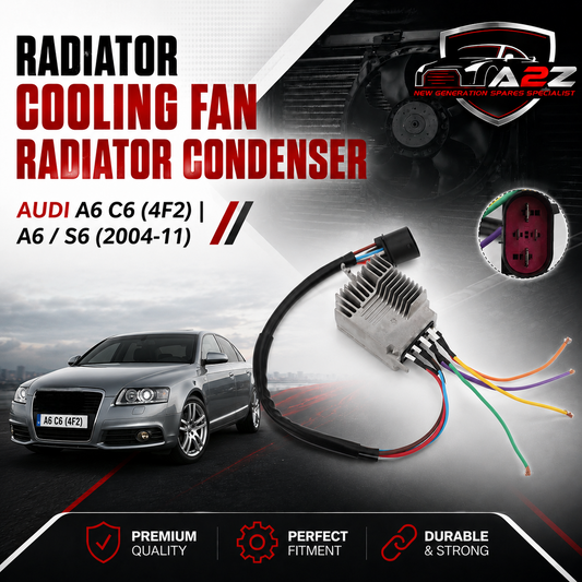 Radiator Cooling Fan Radiator Condenser 4F0959501A 4F0959501E 4F0959501G Compatible with AUDI A6 C6 (4F2) | A6 / S6 (2004-11)