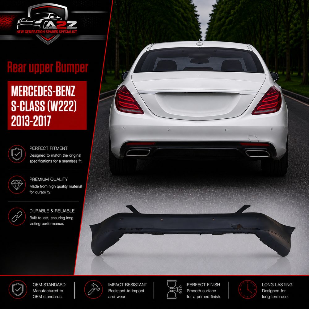 Rear Upper Bumper A2228850225 Compatible With MERCEDES-BENZ S-CLASS (W222) 2013-2017 No :- 17B