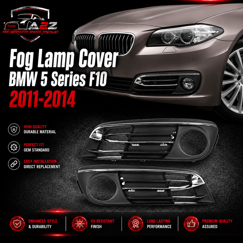 Fog Lamp Cover With Chrome Fog Lamp Cover Without Chrome Left 51117331729 & Right 51117331730 Compatible With BMW 5 Series F10 2011-2014 Tag No :404