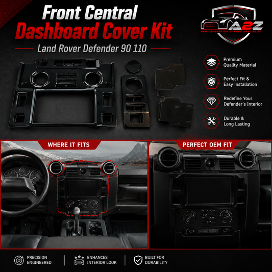 Front Central Dashboard Cover Kit Compatible With Land Rover Defender 90 110