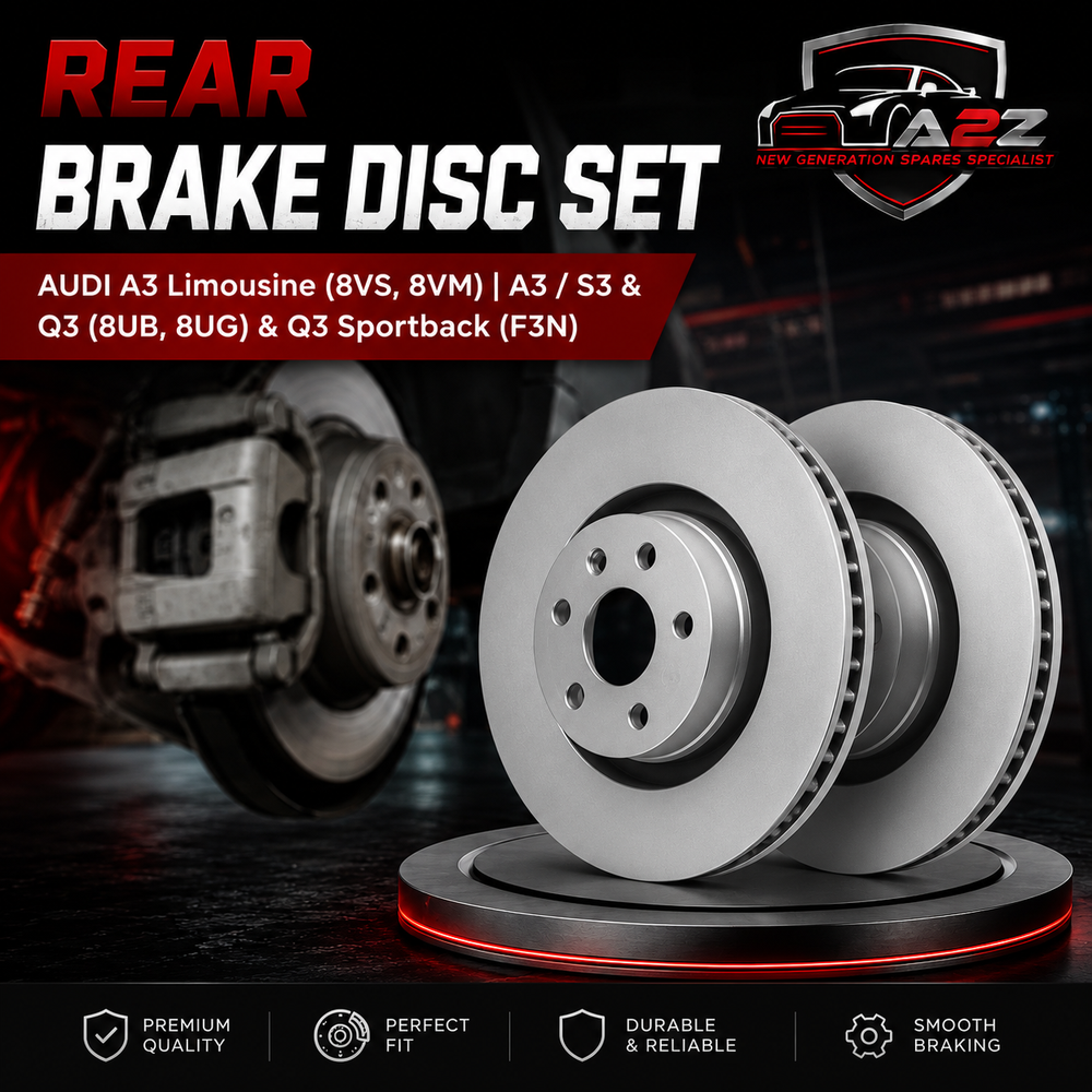 Rear Brake Disc Set 3Q0615601 3QD615601 5QN615601 Compatible With AUDI A3 Limousine (8VS, 8VM) | A3 / S3 & Q3 (8UB, 8UG) & Q3 Sportback (F3N)