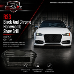 S3 Glossy Black Upgrade Show Grill Compatible With Audi = A3 (2013-16) Tag No.95